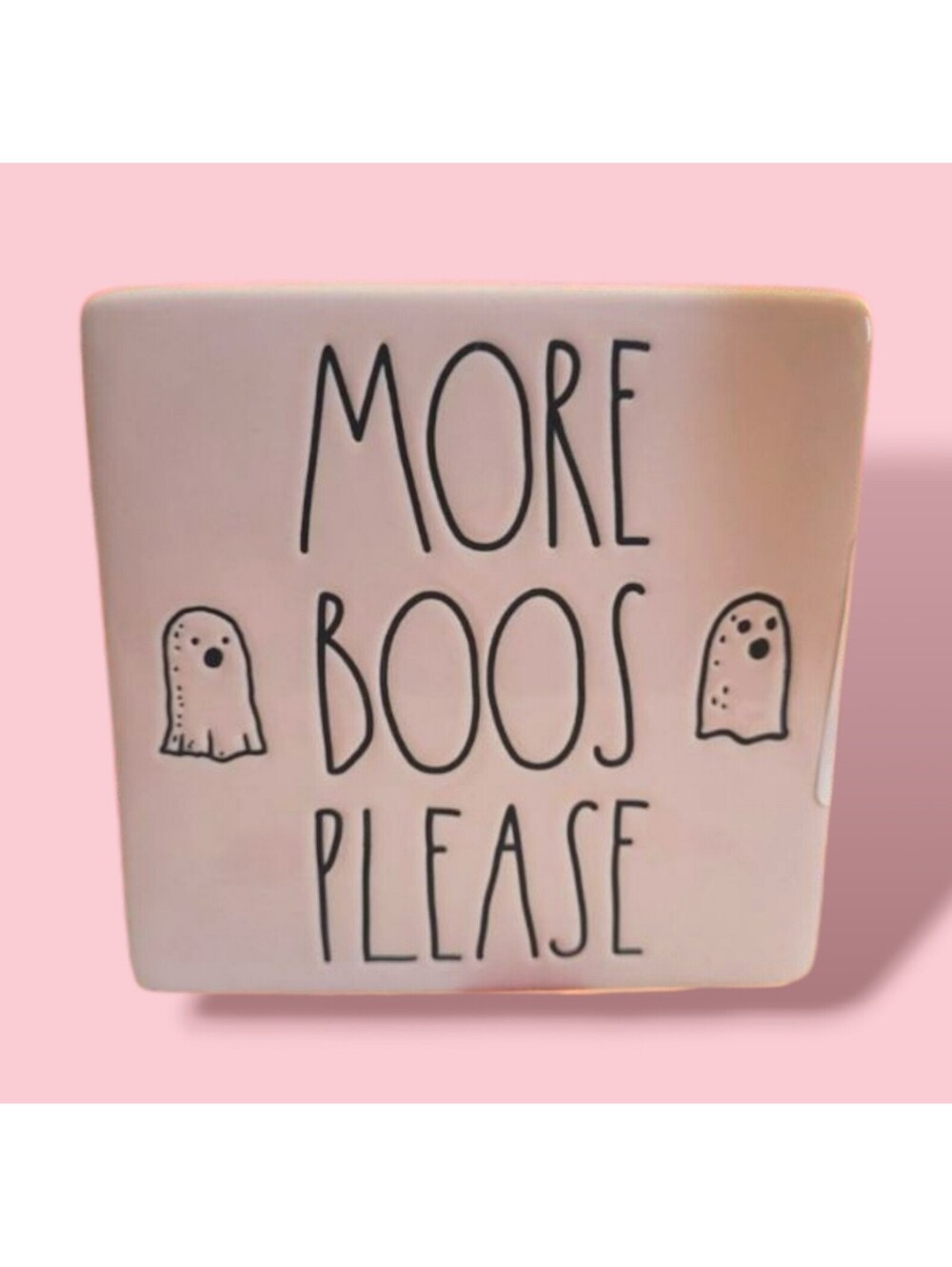 Halloween Pink Ghost Rae Dunn Ceramic Decor MORE BOOS PLEASE